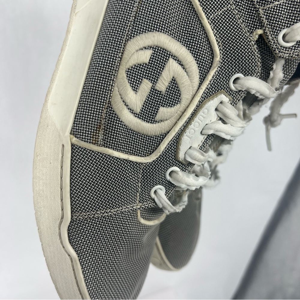 Gucci Gray and Cream High-Top Sneakers - Picture 9 of 17